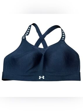 Under Armour Womens Black Crossback Straps Infinity High Sports Bra Size L